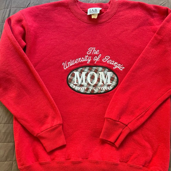 Vintage The University Of Georgia MOM Bulldogs Red Sweatshirt size Large - Picture 7 of 10